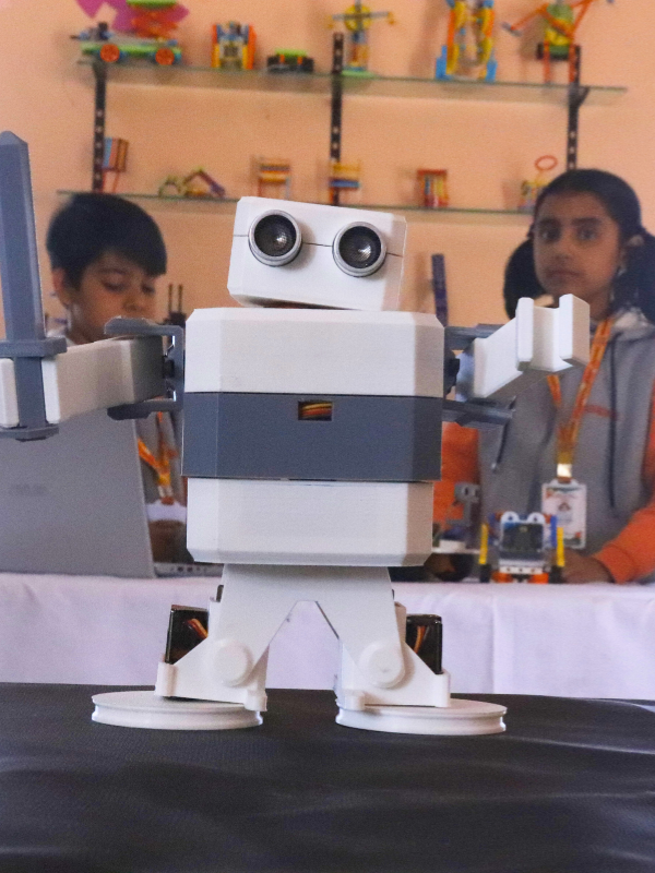 Students working in robotics lab